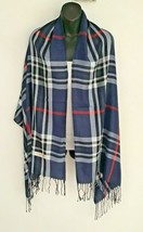 Dark Blue Winter Scarf Women Soft Cashmere Pashmina Stole Wrap Shawl - £16.06 GBP