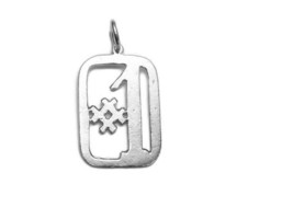 #1 with Outline Charm Pendant .925 Sterling Silver - £18.88 GBP