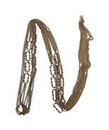 Vintage 50&quot; Long 4 Strand Rope Necklace with Statement Links Gold Tone - $13.98