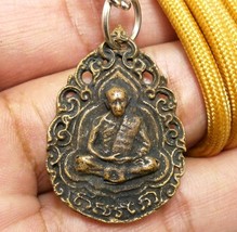 THAI FAMOUS POWERFUL MAGIC MONK BUDDHA AMULET PENDANT NECKLACE 1975 LP T... - £37.21 GBP