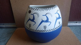 Large Very Rare Mcm L API D Israel Gazelle Deer Eilot Art Pottery Vase 1950&#39;S - £519.48 GBP