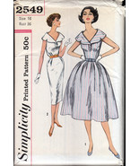 Vintage Simplicity 2549 Dress Full &amp; Slim Sewing Pattern 50s Bust 36 wai... - £21.99 GBP