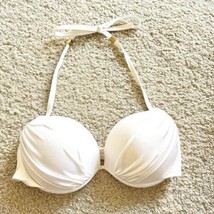 Victoria&#39;s Secret The Tease Halter White Padded Bikini Swim Top 34D - £14.01 GBP