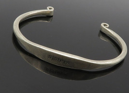 925 Sterling Silver - Vintage Sisters Stamped Smooth Cuff Bracelet - BT4214 - £43.24 GBP
