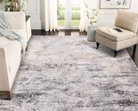 Area Rug Living Room Carpet: Beige/Gray 3X5 Indoor Abstract Soft Fluffy ... - $39.99