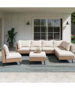 QWQLAUSAINT HOME Furniture, 8 Piece Outdoor Sectional Sofa PE Rattan Wic... - $762.82+