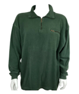 Ferruche 1/4 Zip Sweater Mens XXL Terry Fleece Pullover Green Cotton Blend - £12.35 GBP