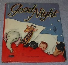 Children's Old Fuzzy Wuzzy Tell A Tale Book Good Night 1954 - $12.95