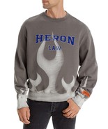 HERON PRESTON Law Flames Crewneck Sweatshirt Gray Retail $570 Size Mediu... - £240.34 GBP