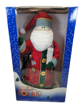Holiday Creations Santa Animated Christmas Folks Quilted Country Cabin Vintage - £39.95 GBP
