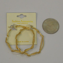 Fashion Accessories Ladies Hoop Chain Earrings Gold Tones Leverback Fasteners - $6.00