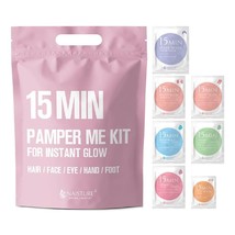 New 15 Min Pamper Me Kit For Instant Glow -7 Masks Eye, Face, Hands, Feet, Hair - £11.72 GBP