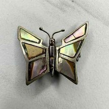 Vintage Mexico Icuala Sterling Silver 925 Abalone Shell Butterfly Brooch... - £13.41 GBP