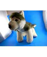 Husky Wolf Dog 11&quot; X 15&quot; + tail Plush Blue Eyes Build A Bear BAB - $221.44 MXN