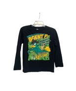 Disney Girls Size 8 Phineas and Ferb Waffle Knit Thermal Top Shirt  Blac... - £13.40 GBP