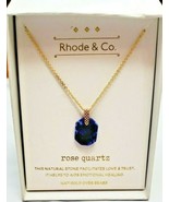 Kohl&#39;s Rhode &amp; Co. Women&#39;s 14K Gold Plate Genuine Rose Quartz Necklace P... - $26.70