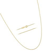 24k Gold Cable Link Chain Necklace Thin, Dainty, Gold - $109.95