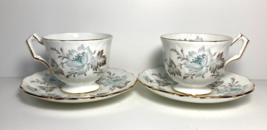Vintage Aynsley Fine Bone China Tea Cup &amp; Saucer Pair 2 Floral England Gold Trim - £27.18 GBP