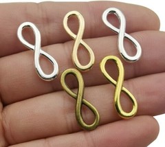 5 Infinity Pendants Connectors Gold  Silver Link Charms Inspirational As... - £3.05 GBP