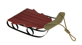 Scratch &amp; Dent Wooden Tree Shaped Decorative Old Fashioned Sled, Red - £31.13 GBP