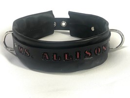 Custom Leather collar any word  slave Daddy&#39;s Girl hand stamped &amp; painted - £42.99 GBP