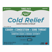 Nature&#39;s Way Cold Relief Soothing Syrup 4oz, 3-pack - £22.37 GBP