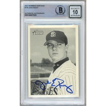 Jake Peavy San Diego Padres Signed 2001 Bowman Heritage #176 BAS BGS Aut... - $129.99