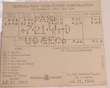 Vintage Central New York Power Company Invoice Bill July 31 1944 Utika Box2 - $12.86