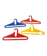 B&amp;G NYC Retro MCM Mod Plastic Hangers Set Of 3 Red Blue Yellow Space Age... - $46.74