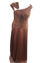 Val Stefani Celebration Formal Dress MB7158 Caramel Size 16 Chiffon with... - £285.40 GBP