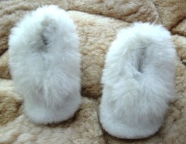 Soft white  Baby Alpaca Fur Slippers, 0 - 12 month  - £18.90 GBP