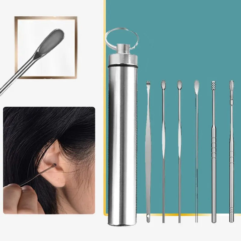 Stainless Steel Earpick Set – Spiral Ear Wax Remover &amp; Cleaning Tool Kit... - $12.99