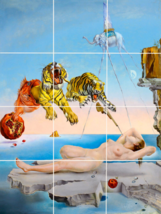 salvador dali dream caused by the flight of a bee ceramic mural backsplash - £47.47 GBP+