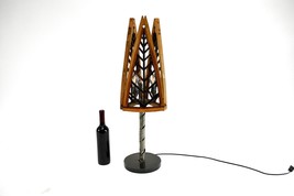 Wine Barrel Table Lamp - Folha - Made from retired wine barrel rings and staves  - £318.54 GBP