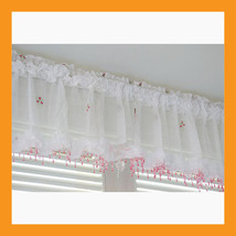 pink beads valance curtain sheer window kitchen waverly drape bedroom 59... - $18.50