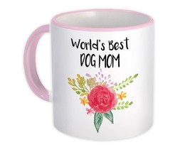 World&#39;s Best Dog Mom : Gift Mug Pet Cute Flower Christmas Birthday - £12.74 GBP