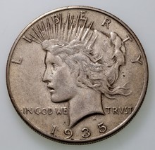 1935-S Argent Paix Dollar About Hors-Circulation Au État, Beau Luster - $173.24