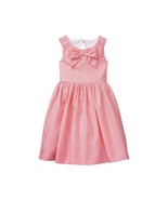Janie and Jack Lemon Café Pink &amp; White Striped Bow Dress Easter Sz 3 New - $82.30 CAD