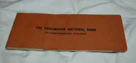 Vintage Rockingham National Bank Harrisonburg Virginia Empty Checkbook - $19.99
