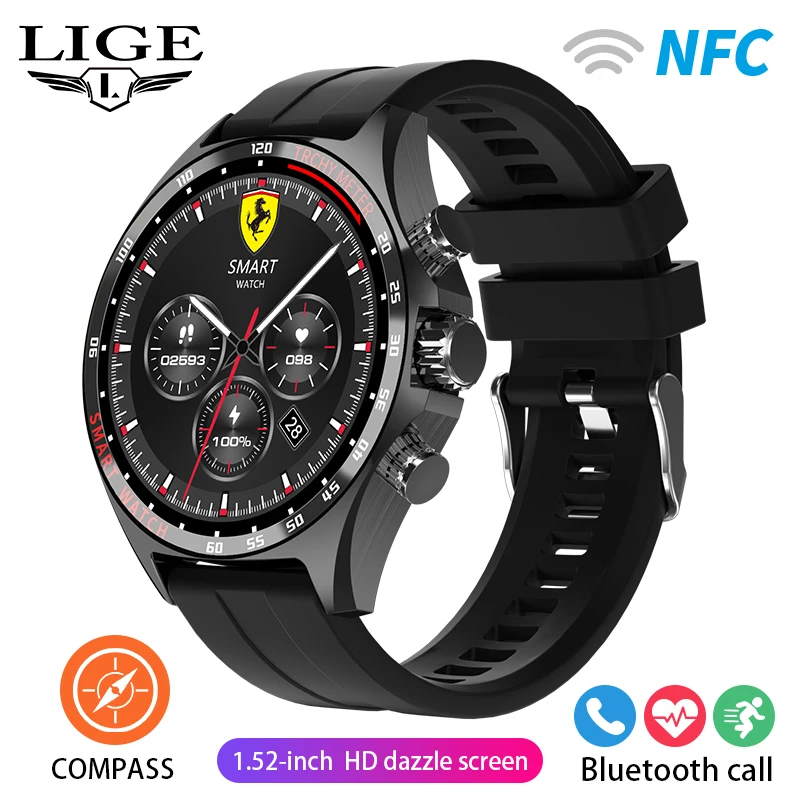 New Smart Watch 400mAh Outdoor Compass Positioning Men&#39;s Watch NFC Access Contro - £59.74 GBP