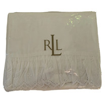 Lauren Ralph Lauren Home Lauren Lace White King Flat Sheet 100% cotton 112x102" - $138.59
