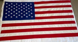 Vtg USA American Flag BullDog 100% Cotton Bunting 50 Stars 3&#39;x5&#39; Stitche... - $31.49