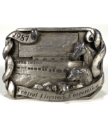 Central Livestock Corp. Belt Buckle-Pewter-Siskiyou-Vtg 1987-Limited Edi... - $31.97 CAD