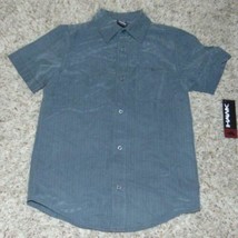 Boys Sport Shirt Tony Hawk Gray Dress Button Up Short Sleeve Woven-size M - $15.84