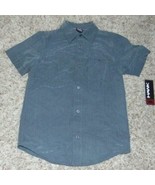 Boys Sport Shirt Tony Hawk Gray Dress Button Up Short Sleeve Woven-size M - $15.84