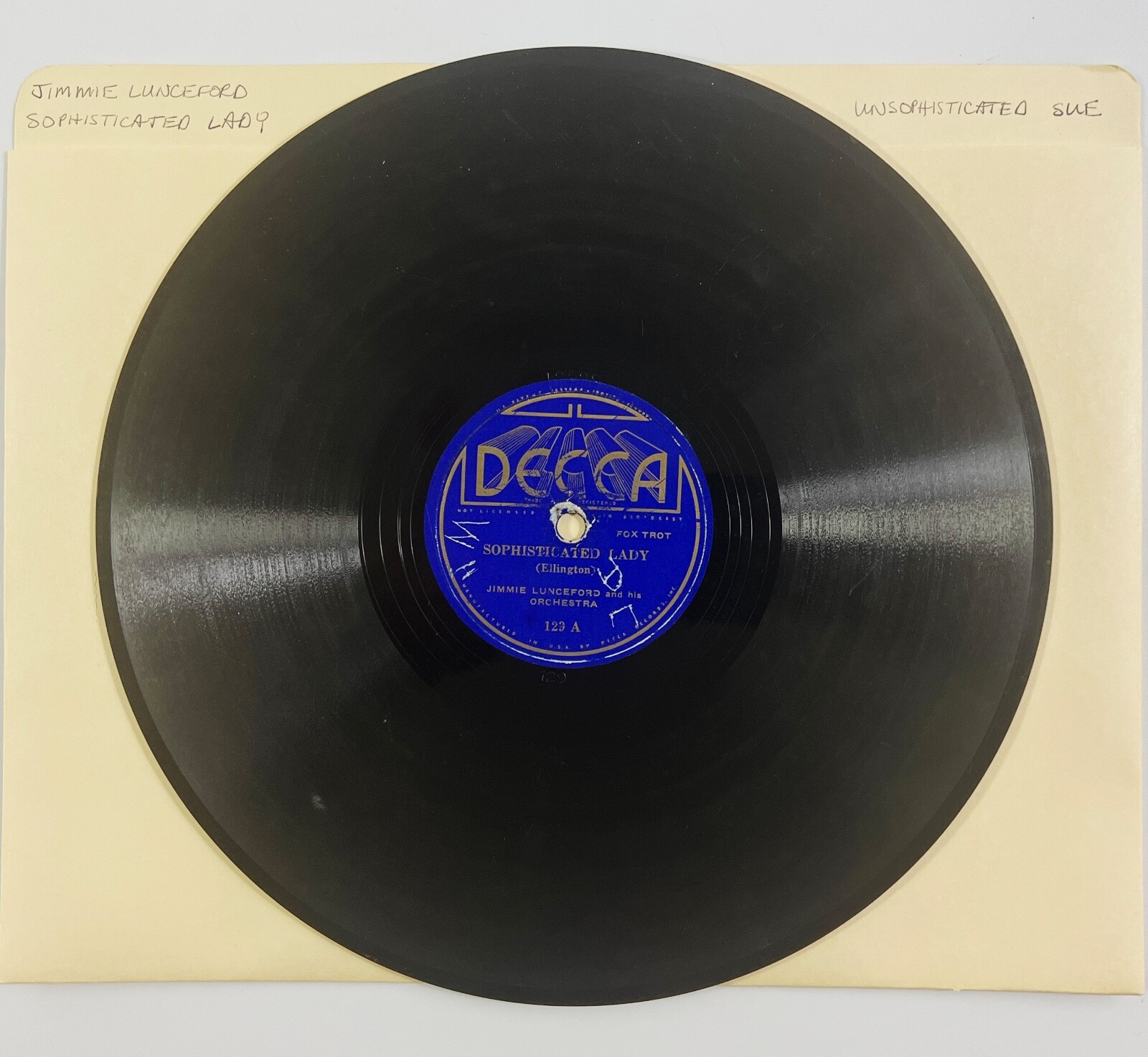 JIMMY LUNCEFORD - SOPHISTICATED LADY ~  78 RPM DECCA - $14.84