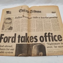 Ford Takes Office Chicago Tribune Saturday August 10 1974 Newspaper 15 P... - $24.74