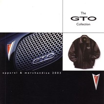 2003/2004 PONTIAC GTO Accessories Apparel brochure catalog 03 US Holden - £7.90 GBP