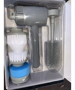 TEKO CORDLESS RECHARGEABLE PALM SCRUB BRUSH HANDHELD WITH GIFT BOX Graphite - $48.49 CAD