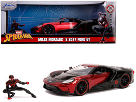 2017 Ford GT with Miles Morales Diecast Figurine &quot;Spider Man&quot; &quot;Marvel&quot; Series 1/ - £44.47 GBP